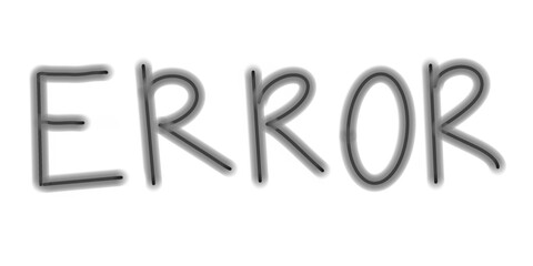 handwritten 'error' in black color