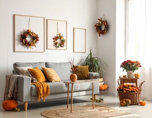 modern living room during fall