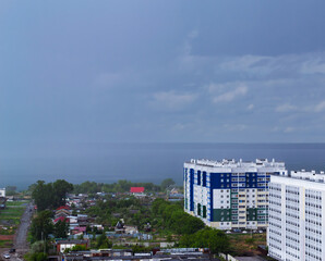 Heavy rains have hit the lake and the surrounding area with houses