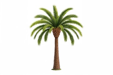 Obraz premium Illustrations of single palm trees in a decorative cartoon style
