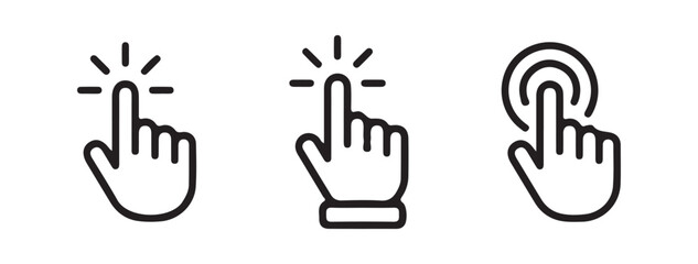 UI Elements: Hand and Finger Pointer Symbols