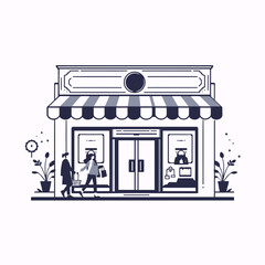 Vector illustration of a house with business people icon, a symbol of a house design