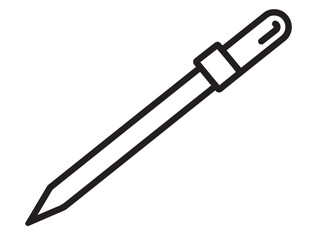 Modern Gardening Dibber Tool Icon in Sleek Line Vector Style