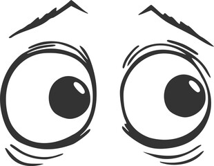 Design of curiosity scared eyes looking