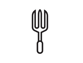 Professional Gardening Fork Tool Icon in Stylish Clean Vector Artwork