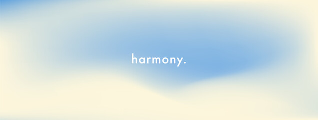 Abstract blue sky with fluffy white cloud shape bg. Light blue color vector banner. Pastel uplifting soft sky. Blurred light fuzz gradient background for mindfulness, mental health, slow living design