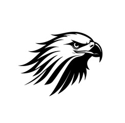 Minimalist Eagle Head Logo Design. Vector artwork of a minimalist eagle head logo in black design. Modern, fierce, and powerful illustration suitable for branding, mascot, tattoo, or graph