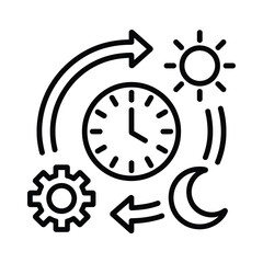 Cycle of time day night and mechanical gear