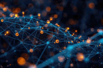 Futuristic backdrop showcasing AI training, blockchain systems, big data analytics, and neural network concepts with 3D elements and spacious layout.