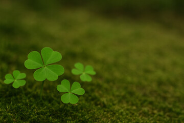 Clover Leaves on Moss - Natural St. Patrick's Day Inspiration