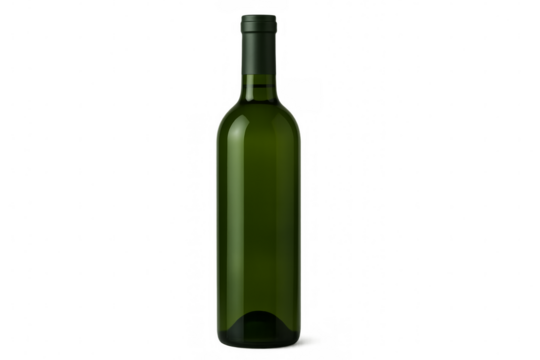 Green wine bottle standing on transparent background - Powered by Adobe
