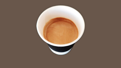 Espresso coffee in a paper to-go cup
