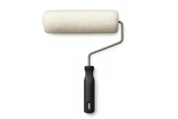 Paint roller brush with transparent background for easy isolation
