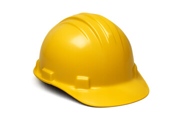 Fototapeta premium Yellow hard hat isolated on transparent background ensuring workplace safety