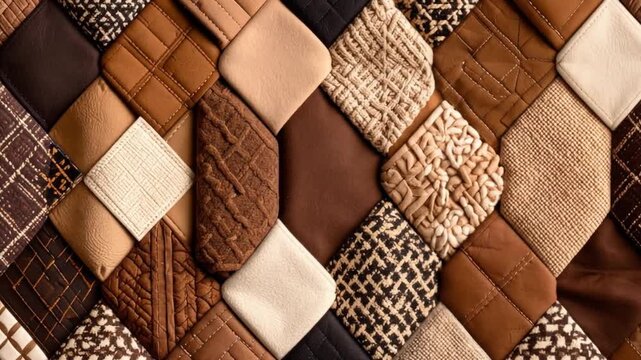 A patchwork of textures in warm earth tones