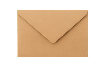 Closed brown envelope on transparent background representing communication
