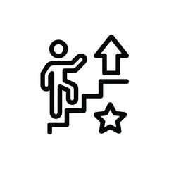 Person climbing stairs towards success and growth