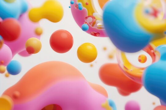 Set of fluid color overlays. Composition of vibrant bubble forms. Modern minimalist style. 2D artwork.