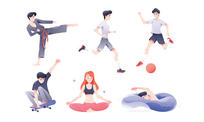 Dynamic Sports Activities Featuring a Wide Range of Diverse Athletes and Fitness Options