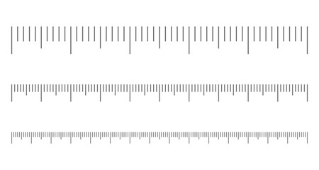 Measuring scale with numbers, markup for rulers. Measuring scale for the ruler lines. Size comparing quantities. Distance, repeatable. 