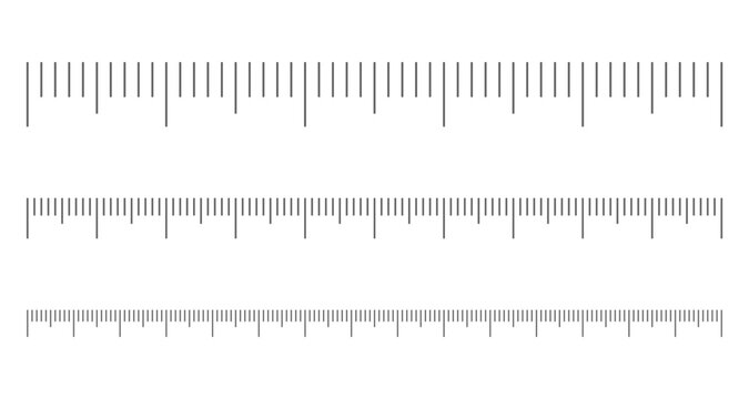 Measuring scale with numbers, markup for rulers. Measuring scale for the ruler lines. Size comparing quantities. Distance, repeatable. 