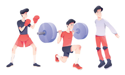 Dynamic and Engaging Fitness Illustrations Perfect for an Active Lifestyle in Motion