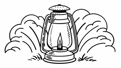 Vector i;;ustration of oil lamp