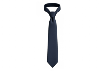 Realistic blue tie knotted on transparent background