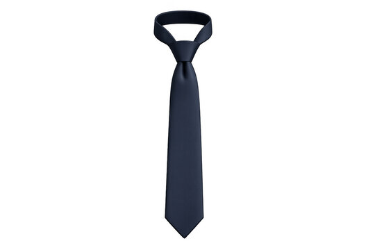 Realistic blue tie knotted on transparent background
