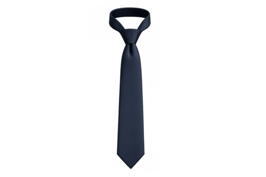Realistic blue tie knotted on transparent background - Powered by Adobe