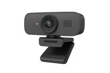 Modern webcam with built-in microphone, ideal for online communication and content creation