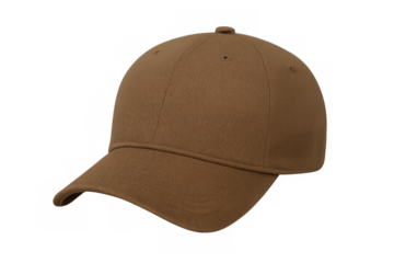 Brown baseball cap on transparent background, perfect for mockups
