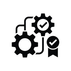 Obraz premium Gears and checkmarks representing successful process or workflow