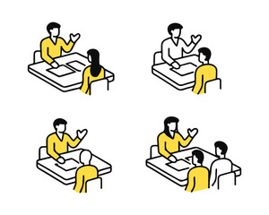 Simple Vector Icon Illustration of a Meeting