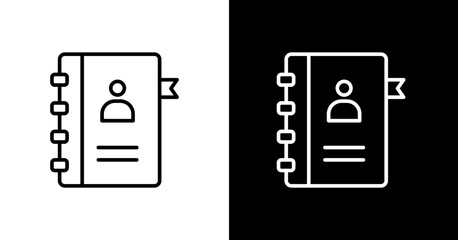 Phone Book White Icon Set Design