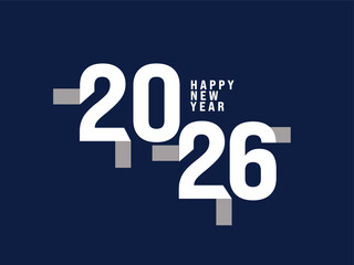 Modern Minimalist Happy New Year 2026 Typography Design