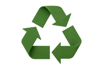 Obraz premium Green recycle symbol promoting environmental awareness on transparent background