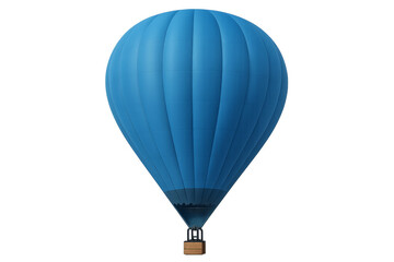 Fototapeta premium Blue hot air balloon floating with transparent background
