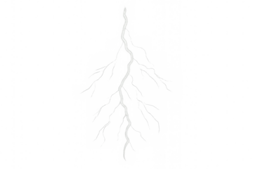 Realistic lightning strike effect on transparent background