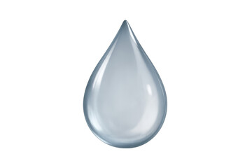 Realistic water drop falling on transparent background