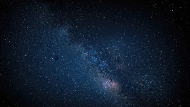 Starry night sky featuring the Milky Way and cosmic elements on a dark backdrop