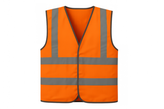 High-visibility safety vest ensuring protection on transparent background