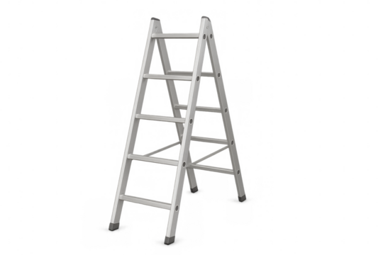 Metal ladder standing on transparent background - Powered by Adobe