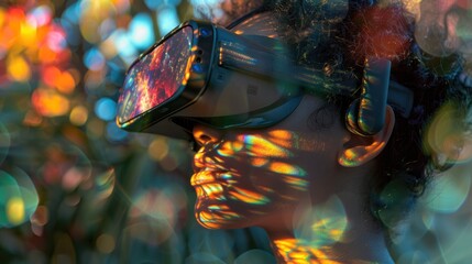 VR experience, colorful, vibrant, futuristic