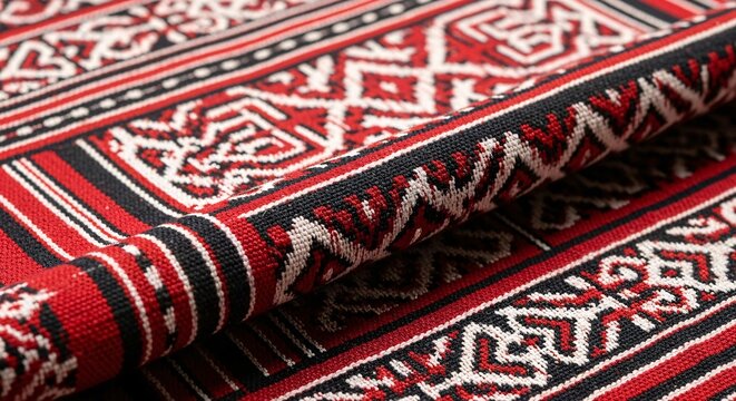 Close-Up Ultra HD Ulos Batak Traditional Fabric