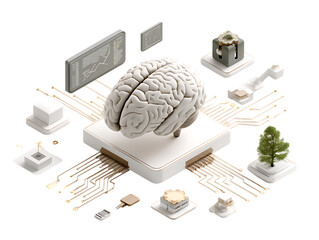 tech brain futuristic artificial intelligence concept