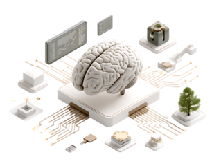 tech brain futuristic artificial intelligence concept