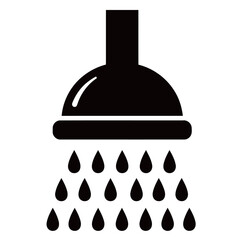 black and white silhouette of a shower vector on a white background