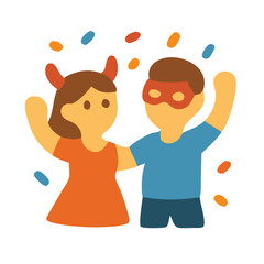 Festive celebration with costumed kids enjoying a joyful moment of party fun delight