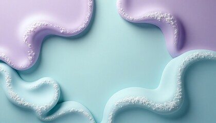 abstract background with three curved lines in different shades of purple and light blue
